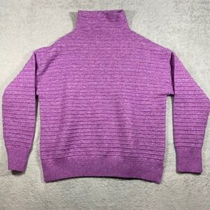 Ophelia Roe Purple Ribbed Mock Neck‎ Drop Shoulder Knit Sweater Large